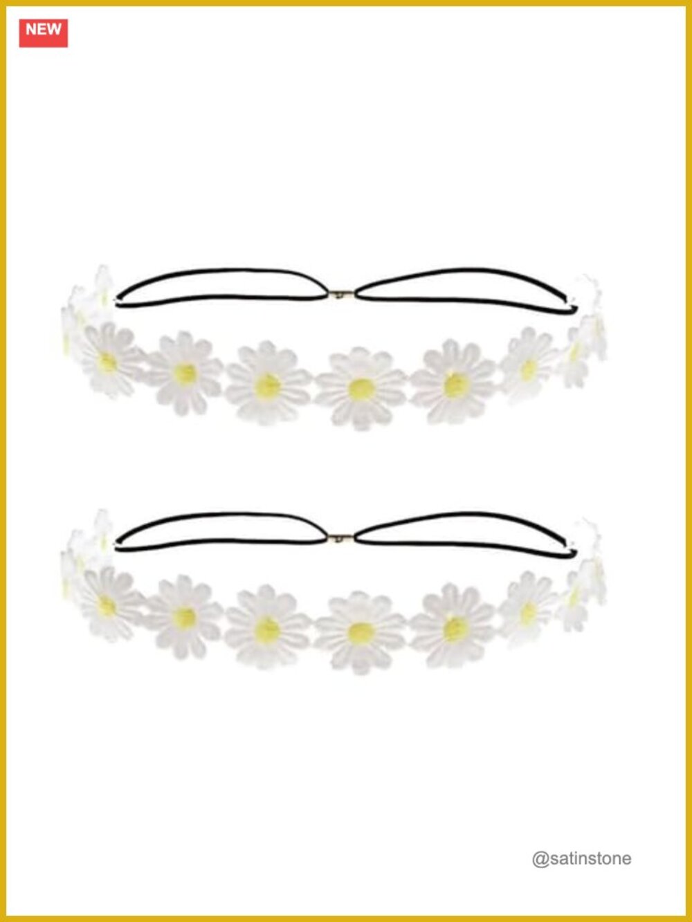 2pc Daisy Sunflower Flower Crown Headband Set Bohemian Floral Hair Wreath